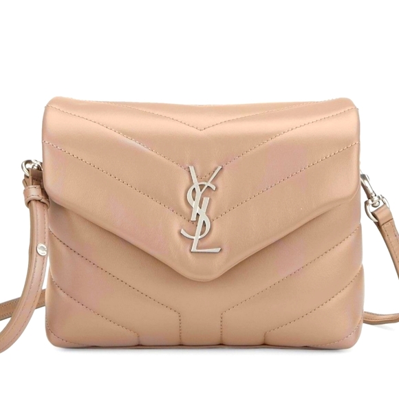 Authentic YSL Saint Laurent LOULOU TOY STRAP BAG IN MATELASSÉ "Y" LEATHER  Beige - Picture 4 of 17